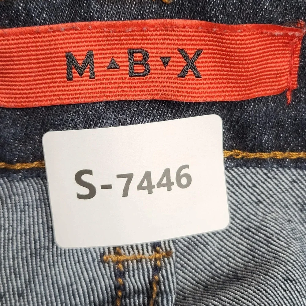 MBX Men Jeans 30X30 Dark Blue Denim Slim Fit Button Contrast Stitching 28